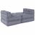 Canapea puf modulară 4 locuri, convertibilă, gri, textil GartenMobel Dekor
