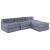 Canapea puf modulară 4 locuri, convertibilă, gri, textil GartenMobel Dekor