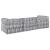 Canapea puf modulară 3 locuri, convertibilă, gri deschis textil GartenMobel Dekor