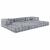 Canapea puf modulară 3 locuri, convertibilă, gri deschis textil GartenMobel Dekor