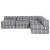 Canapea puf modulară 4 locuri, convertibilă, gri deschis textil GartenMobel Dekor