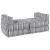 Canapea puf modulară 4 locuri, convertibilă, gri deschis textil GartenMobel Dekor