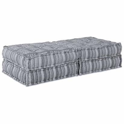 Canapea puf modulară 2 locuri, convertibilă, gri deschis textil GartenMobel Dekor
