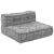 Canapea puf modulară 4 locuri, convertibilă gri deschis textil GartenMobel Dekor