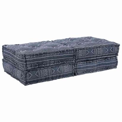 Canapea puf modulară 2 locuri, convertibilă, indigo, textil GartenMobel Dekor