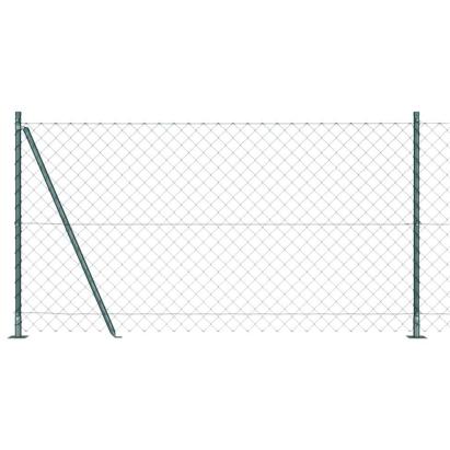 Set de Stâlpi de Gard Argintiu 10 x 1.2 m Oțel Galvanizat GartenMobel Dekor