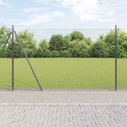 Set de Stâlpi de Gard Argintiu 10 x 1.6 m Oțel Galvanizat GartenMobel Dekor