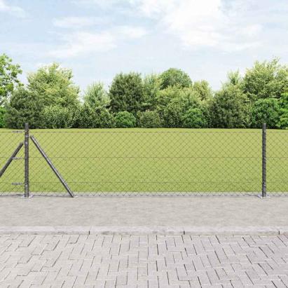 Set de Stâlpi de Gard Argintiu 25 x 0.4 metri Oțel Galvanizat GartenMobel Dekor