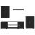Set de 4 piese pentru cabinet TV cu raft Pe perete 4 pcs Stejar negru GartenMobel Dekor