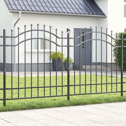 Gard de Grădină Gri 215 cm Oțel vopsit în pulbere GartenMobel Dekor