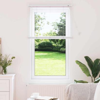 Jaluzea pentru Fereastră cu perdele Altele Manual Alb 80 x 130 cm Aluminiu GartenMobel Dekor
