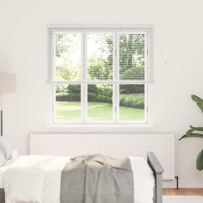 Jaluzea pentru Fereastră cu perdele Altele Manual Alb 140 x 175 cm Aluminiu GartenMobel Dekor