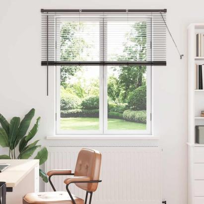 Jaluzea pentru Fereastră cu perdele Altele Manual Negru 80 x 130 cm Aluminiu GartenMobel Dekor