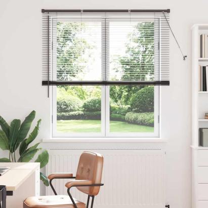 Jaluzea pentru Fereastră cu perdele Altele Manual Negru 125 x 175 cm Aluminiu GartenMobel Dekor