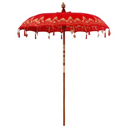 Umbrelă de soare Altele Manual Roșu x 250 cm Bumbac și lemn GartenMobel Dekor