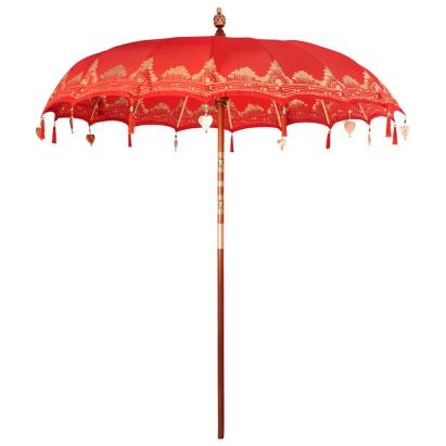 Umbrelă de soare Altele Manual Roșu x 250 cm Bumbac și lemn GartenMobel Dekor