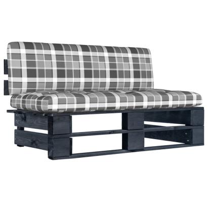 Canapea de mijloc de grădină din paleți, negru, lemn pin tratat GartenMobel Dekor