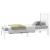 Cadru de pat mic single, alb, 75x190 cm, lemn masiv de pin GartenMobel Dekor