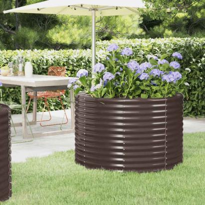 Jardinieră grădină maro 100x100x68 cm oțel vopsit electrostatic GartenMobel Dekor