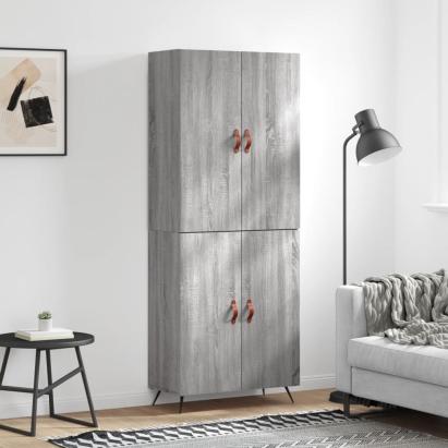 Dulap înalt, gri sonoma, 69,5x34x180 cm, lemn compozit GartenMobel Dekor