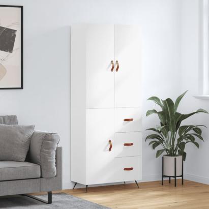 Dulap înalt, alb, 69,5x34x180 cm, lemn compozit GartenMobel Dekor