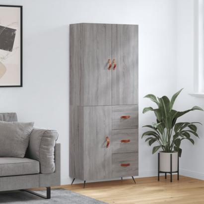 Dulap înalt, gri sonoma, 69,5x34x180 cm, lemn compozit GartenMobel Dekor