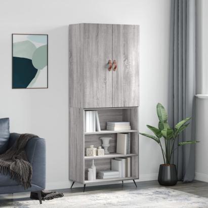 Dulap înalt, gri sonoma, 69,5x34x180 cm, lemn compozit GartenMobel Dekor