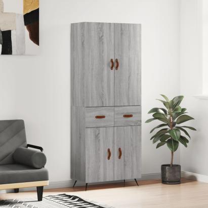 Dulap înalt, gri sonoma, 69,5x34x180 cm, lemn compozit GartenMobel Dekor