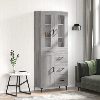 Dulap înalt, gri sonoma, 69,5x34x180 cm, lemn compozit GartenMobel Dekor