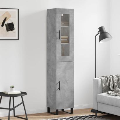 Dulap înalt, gri beton, 34,5x34x180 cm, lemn prelucrat GartenMobel Dekor