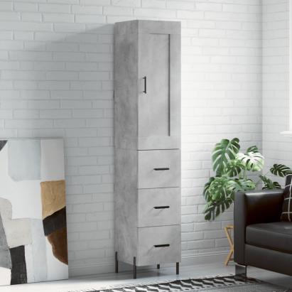 Dulap înalt, gri beton, 34,5x34x180 cm, lemn prelucrat GartenMobel Dekor