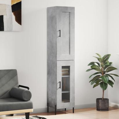 Dulap înalt, gri beton, 34,5x34x180 cm, lemn prelucrat GartenMobel Dekor