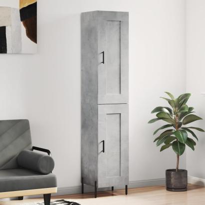 Dulap înalt, gri beton, 34,5x34x180 cm, lemn prelucrat GartenMobel Dekor
