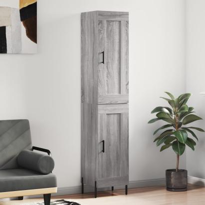 Dulap înalt, gri sonoma, 34,5x34x180 cm, lemn prelucrat GartenMobel Dekor