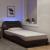 Cadru de pat cu lumini LED, maro închis, 80x200 cm, textil GartenMobel Dekor
