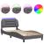 Cadru de pat cu lumini LED, gri, 80x200 cm, piele ecologică GartenMobel Dekor