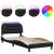 Cadru de pat cu lumini LED negru/alb 90x190 cm piele ecologică GartenMobel Dekor