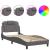 Cadru de pat cu lumini LED, gri, 80x200 cm, piele ecologică GartenMobel Dekor