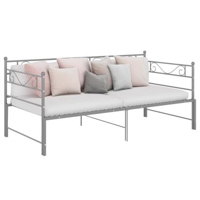 Cadru pat canapea extensibilă, gri, 90x200 cm, metal GartenMobel Dekor