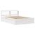 Cadru de pat cu tăblie, alb, 120x200 cm, lemn masiv de pin GartenMobel Dekor