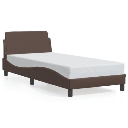 Cadru de pat cu tăblie, maro, 90x190 cm, piele ecologică GartenMobel Dekor