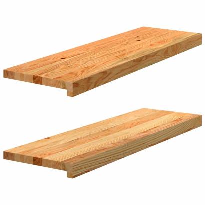Pervaz 2 buc lemn masiv de maro deschis 80x30x2 cm GartenMobel Dekor