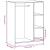 Dulap, gri beton, 77x48x102 cm, lemn prelucrat GartenMobel Dekor