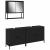 Set de Mobilier pentru Baie 3 Piese Negru Stejar Lemn Ingineresc GartenMobel Dekor