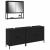 Set de Mobilier pentru Baie 3 Piese Negru Stejar Lemn Ingineresc GartenMobel Dekor