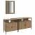 Set de mobilier pentru baie 3 piese Stejar artizanal Lemn ingineresc GartenMobel Dekor