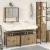 Set de mobilier de baie , 4 piese, în Stejar Artisan, din lemn ingineresc. GartenMobel Dekor