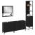 Set Mobilier Baie de 4 Piese în Stejar Negru și Lemn Prelucrat GartenMobel Dekor