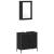 Set de Mobilier pentru Baie 4 Piese Negru Stejar Lemn Prelucrat GartenMobel Dekor