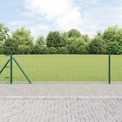 Posturi de gard cu plăci de bază 52 buc Ø32mm 70cm Oțel galvanizat GartenMobel Dekor